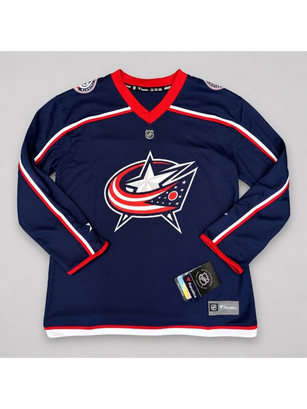Columbus Blue Jackets Fanatics Breakaway NHL Jersey Youth L/XL Navy Blue NWT